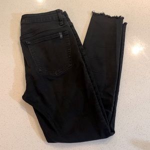 Joe’s cigarette skinny jeans, frayed ankle, black, size 27